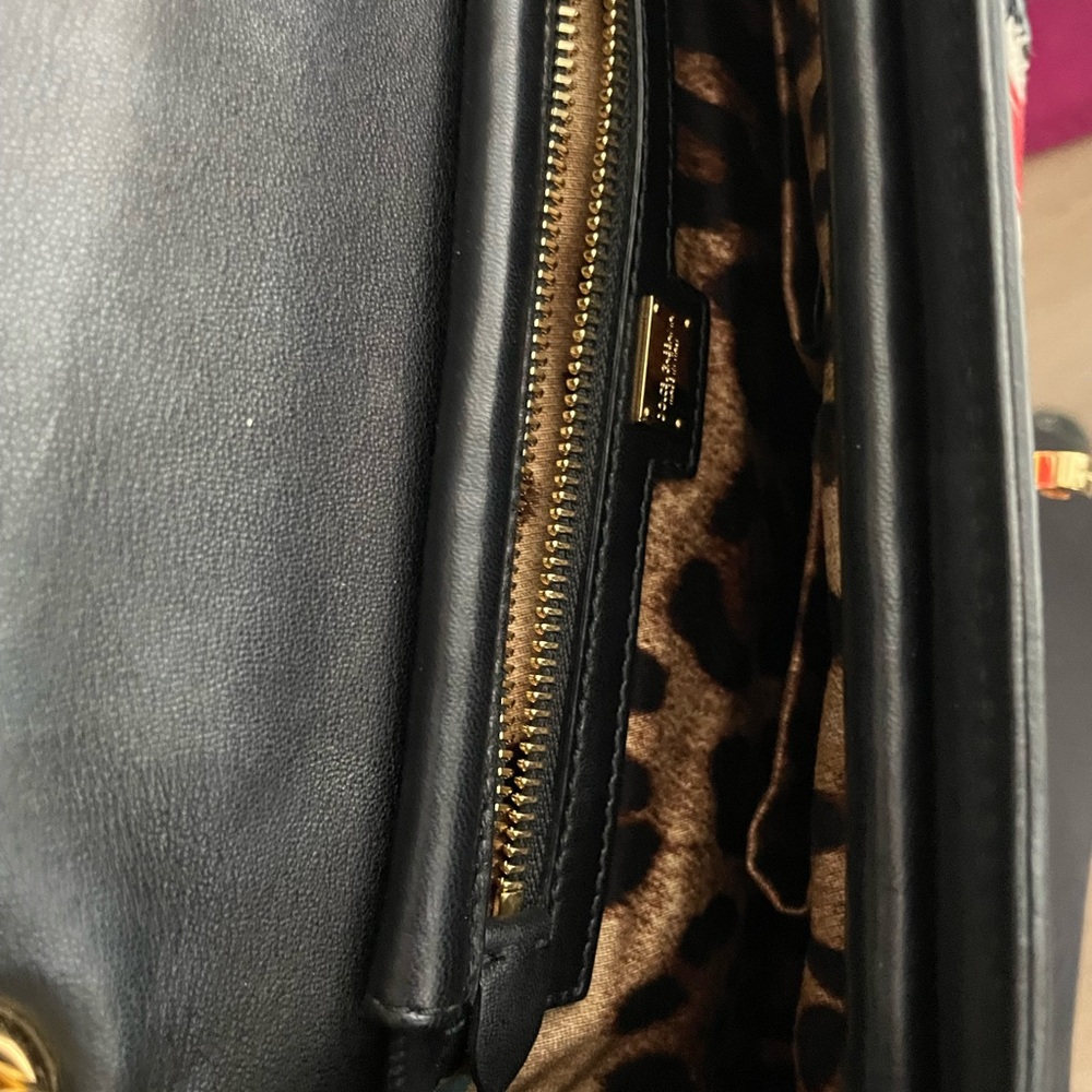 Authentictic Dolce and Gabbana raffia trimmed handle bag - Picture 13 of 14
